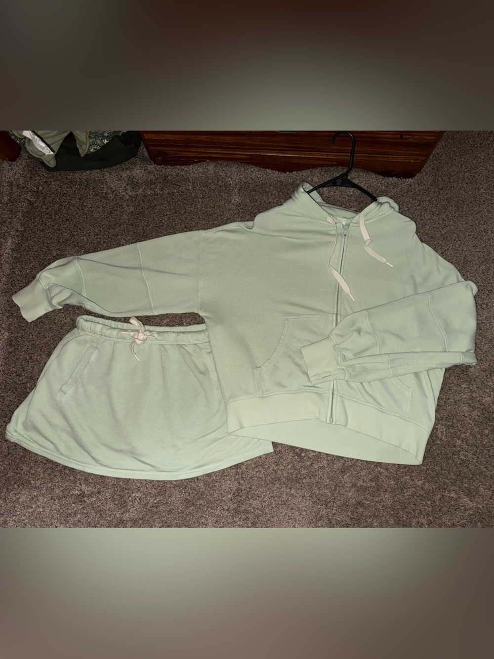 OFFLINE by Aerie keep it 100 Terry full zip & mini skirt set